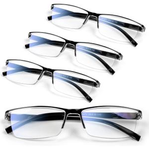 Gaoye 1.75 Executive Style Reading Glasses Men - Durable Readers with Blue Light Filtering- Comfortable Fit with TR90 Frames (4black)