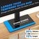 Rfiver Universal Swivel Table Top TV Stand for 37 to 65, 70 75 inch TVs, Height Adjustable Table Top TV Stand Mount with Tilt, Heavy Duty TV Replacement Stand with Tempered Glass Base Up to 110lbs