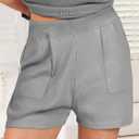 ANRABESS Women's Two Piece Summer Outfits Knit Sweater Short Sets Pullover Tops & Shorts Lounge Matching Clothes Set (S)