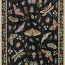 Lahome Insect Washable Rug, 2x3 Kitchen Rugs for Entryway Bathroom, Soft Door Mat Indoor Entrance Ultra-Thin, Small Non-Slip Throw Carpet for Bedroom Entry Vionnet, Black