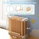 Foldable Wooden Playpen - Adjustable Wood Baby Play Yard with Door, Indoor Large Safety Fence for Babies and Toddlers - Easy Assembly, 79 x 53 x 24 inches, Nature Nest