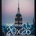 Frame Amo Black 20x26 Picture or Poster Frame, 1 inch Wide Border, Smooth Finish, Acrylic Front
