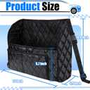 BFXM Car Purse Holder Between Seats, Leather Auto Front Seat Handbag Organizer Pocket, Large Capacity Car Net Pocket Handbag Holder, Backseat Barrier Storage Bag Fits for Car, Truck, SUV