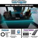 PartyLife New & Improved Portable Bar Table w/LED Lights, Wireless Remote, Folding Legs, 2 Bar Skirts, Heavy-Duty Storage Shelf & Carrying Case - Black, Standard