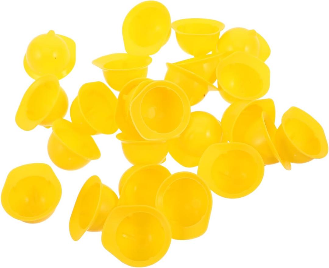 25pcs Miniature Hard Hat Plastic Construction Helmets for Dolls Pets and Bottle Toppers for Construction Themed Parties and Dress Up Celebrations