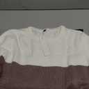 LAISHEN Womens Fall Fashion 2023 Long Sleeve Sweaters Casual Loose Color Block Crew Neck Knit Pullover Tops (Small, Creamy-white and Black)