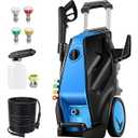 Electric Pressure Washer, 5000PSI 4.0GPM Heavy Duty Power Washer with 33 FT Extension Hose, 4 Quick Connect Nozzles and Foam Cannon for Cars/ Fences/ Driveways/ Patios/ Home Cleaning, Blue