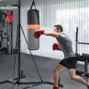 Goplus Boxing Stand for Heavy Bag and Speed Bag, Heavy Duty Free-Standing Sandbag Rack Bracket Station for Home Gym Workout Strength Training, Holds up to 220LBS, Punching Bag with Stand for Adults