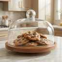 ULTECHNOVO Glass Cake Dome Cover Clear Dessert Dome for Kitchen Countertop 9.84 x 9.84 x 6.69 in Reusable Serving Dish Cover for Cakes Cookies Parties Buffets