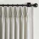 90 Inches Long Semi Sheer Light Grey Linen Curtains for Bedroom,Pinch Pleat Privacy Curtains,Viral Farmhouse Modern Lined Track Drapes 2 Panels Set for Sliding Door Winter