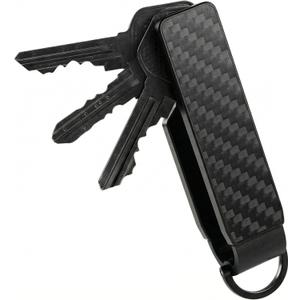 Metallic Key Organizer - Aluminum Key Organizer holder, Minimalist Innovative Keychain. (Carbon Fiber-black 1)