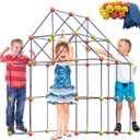 ERONE Fort Building Kit for Kids,158pcs Forts Construction Builder Gift Toys for Boys and Girls Fort Building Set Play Tent Rocket Castle Indoor Outdoor