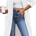 BTFBM Long Cardigans for Women Trendy Fall 2025 Open Front Long Sleeve Oversized Sweaters Casual Knit Winter Coats (X-Large, White)