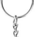 6 x KINGFOREST 50-Piece Split Key Ring Kit with Chains & Jump Rings - 1 Inch Silver Nickel Bulk Jewelry Making Supplies for DIY Keychains, Charms, Crafts