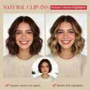 Rich Choices Short Clip in Hair Extensions Real Human Hair - 2PCS Remy Mini Clip ins Hairpiece for Women - Hairs Extensions for Thin Hairs 6 Inch #2 Dark Brown