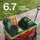 VIVOSUN Collapsible Folding Wagon, 350 lb Load-Bearing Outdoor Utility Cart with Silent Universal Wheels, Cup Holders &Side Pockets, Adjustable Handle, for Camping, Garden, Sports, Picnic, Shopping