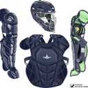 All-Star Catchers Gear Kit  Includes Helmet, Chest Protector & Leg Guards  Lightweight, Durable Baseball Protective Set, Meets NOCSAE (Ages 12-16, Navy)