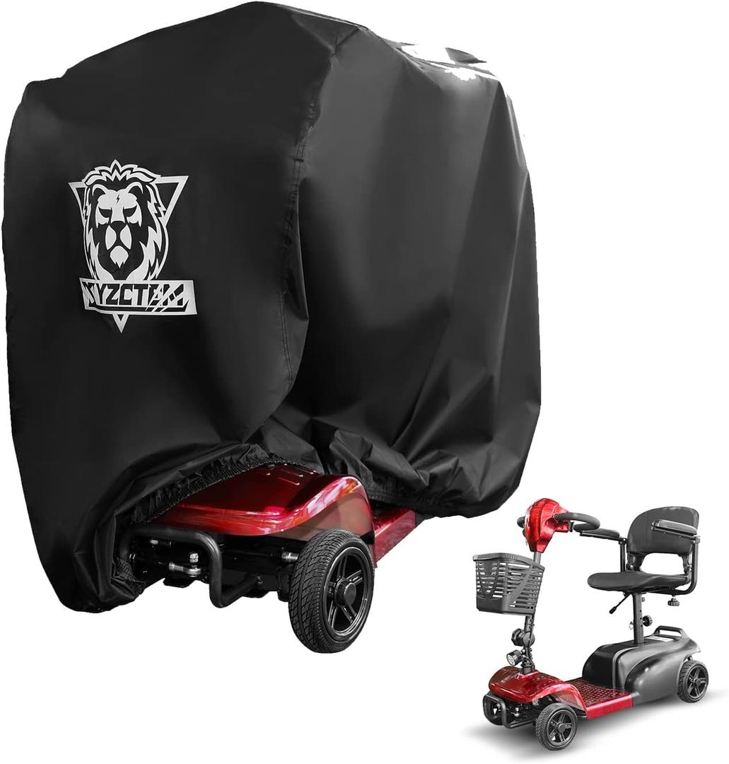 XYZCTEM 600D Waterproof Scooter Cover Black Power Assisted Mobility Scooter Cover (48 inch Length)