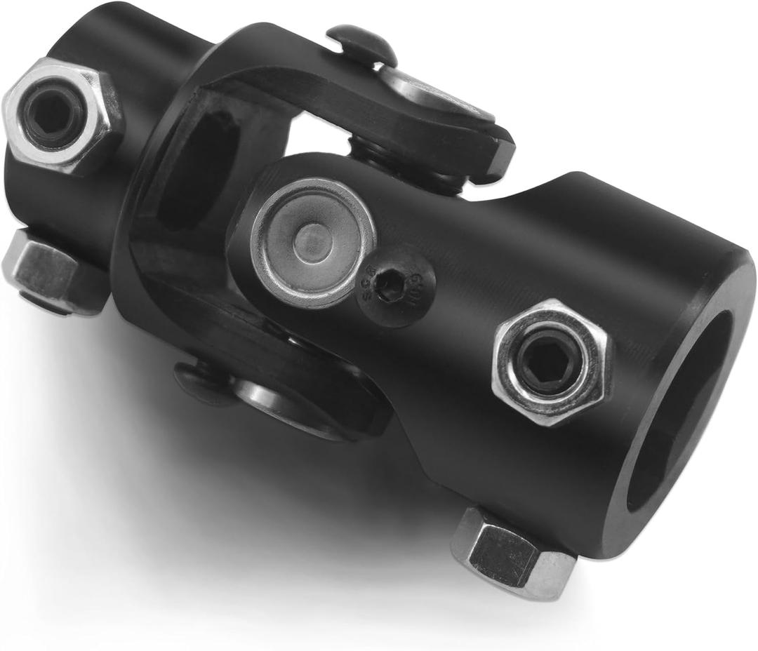 1" DD X 3/4" DD Single Steering Shaft U Joint Coupler Black Steel Universal Coupling