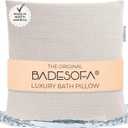 BADESOFA Luxury Bath Pillow M - Lusciously Soft & Comfortable Tub Pillow for Bathtub - Washable & Quick-Drying Bath Back Pillow - Non-Slip Full Body Tub Pillow - Luxury Spa Cushion in Ivory Pearl
