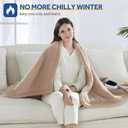 Sealy Electric Blanket Heated Throw 50"x60" Soft Double Sherpa Super Cozy with 6 Fast Heating Levels & 2-10 Hours Auto-Off, Over-Heat Protection, Machine Washable, Camel