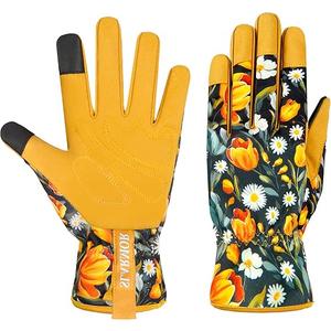 Leather-Gardening-Gloves for Women,Thorn-Proof Work-Gloves for Weeding,Digging,Planting,Pruning Yard Garden Gloves, Medium