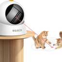 ROJECO Automatic Laser Toy for Cats, Irregular Trajectory Light Spots, Interactive Toy, Relieves Lack of Exercise, Stress Relief, USB Rechargeable, For Pets, Infrared, Cat Teaser, Class 2 Laser (White