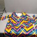 FANDEE Plus Size Maxi Dress for Women Casual Summer Sundress V-Neck 3/ 4 Sleeve Color Stripe Small