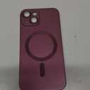 LEKEVO Magnetic for iPhone 14 Case [Compatible with MagSafe][Built-in Camera Lens Protector] Slim Soft Silicone Bumper Shockproof Metallic Luster Phone Case (Burgundy)