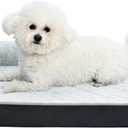 Amazon Basics Washable L-Shaped Dog Bed for Small Dogs, Anti-Slip Pet Sofa Bed for Indoor Dogs, Crate Bed, 30x20x6.5 Inches, Gray, Small