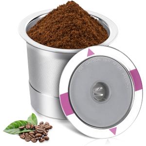 Reusable K Cups for K eurig, Universal stainless steel Reusable Coffee Pods, Refillable Single K Cups for K 2.0 and 1.0 Coffee Makers (1-PACK)