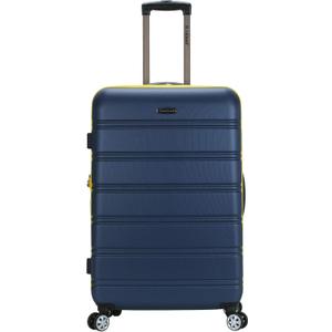 Rockland Melbourne Hardside Expandable Spinner Wheel Luggage, Checked Large 28", Navy