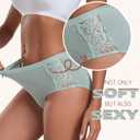 ANLIQI Womens Cotton Hipster Underwear Lace Panties Middle Rise Briefs Soft & Breathable Ladies Full Coverage Undies S-3XL (XXXL)