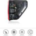 Halogen Pickup Tail Light Compatible With 2021-2023 Ford F150 XL XLT Pickup Taillight Rear Brake Lamp Signal Assembly w/o Blind Spot with Bulbs and Harnesses Left Driver Side ML3Z13405F