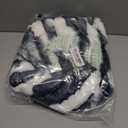 FUTEI Navy Blue Decorative Throw Pillow Covers 18x18 Inch Set of 2, Soft Tie-Dye Faux Rabbit Fur Striped Texture Cushion Case, Modern Home Decor for Couch Bed Living Room (Dark Blue White)