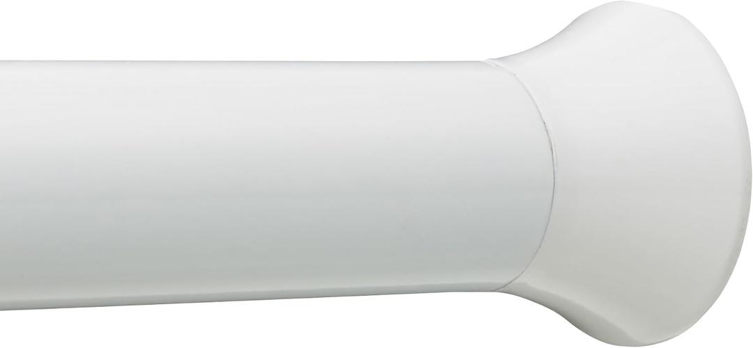 Amazon Basics No Drill Spring Tension Curtain Rod, Adjustable Length 36-54", Classic Finial, White