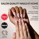 Glamnetic x GLAMZILLA Press On Nails - GIVE 'EM GRACE | Short Almond Fake French Tip Nails with Gold Glaze, Salon Quality, Everyday| 15 Sizes - 30 Nail Kit with Glue