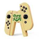 JINGDU Switch Joy-Con Charging Grip Compatible with Nintendo Switch & OLED Model, Play While Charging, Portable V-Shaped Joy-Con Controller Charger with Indicators, Light Yellow
