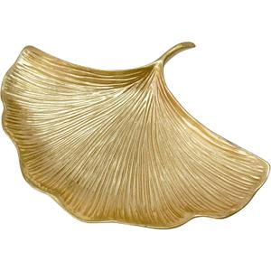 Metal Jewelry Dish, Small Leaf Shaped Ring Holder Jewelry Organizer, Trinket Dish Vanity Tray for Dresser Christmas Birthday Wedding Gifts Large Ginkgo-Gold