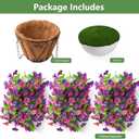 INQCMY Artificial Flowers for Outdoor Spring Summer Decoration Faux Silk Morning Glory Fake Hanging Flowers UV Resistant Look Real for Home Porch (3Pcs Fuchsia&Purple +1 Basket)