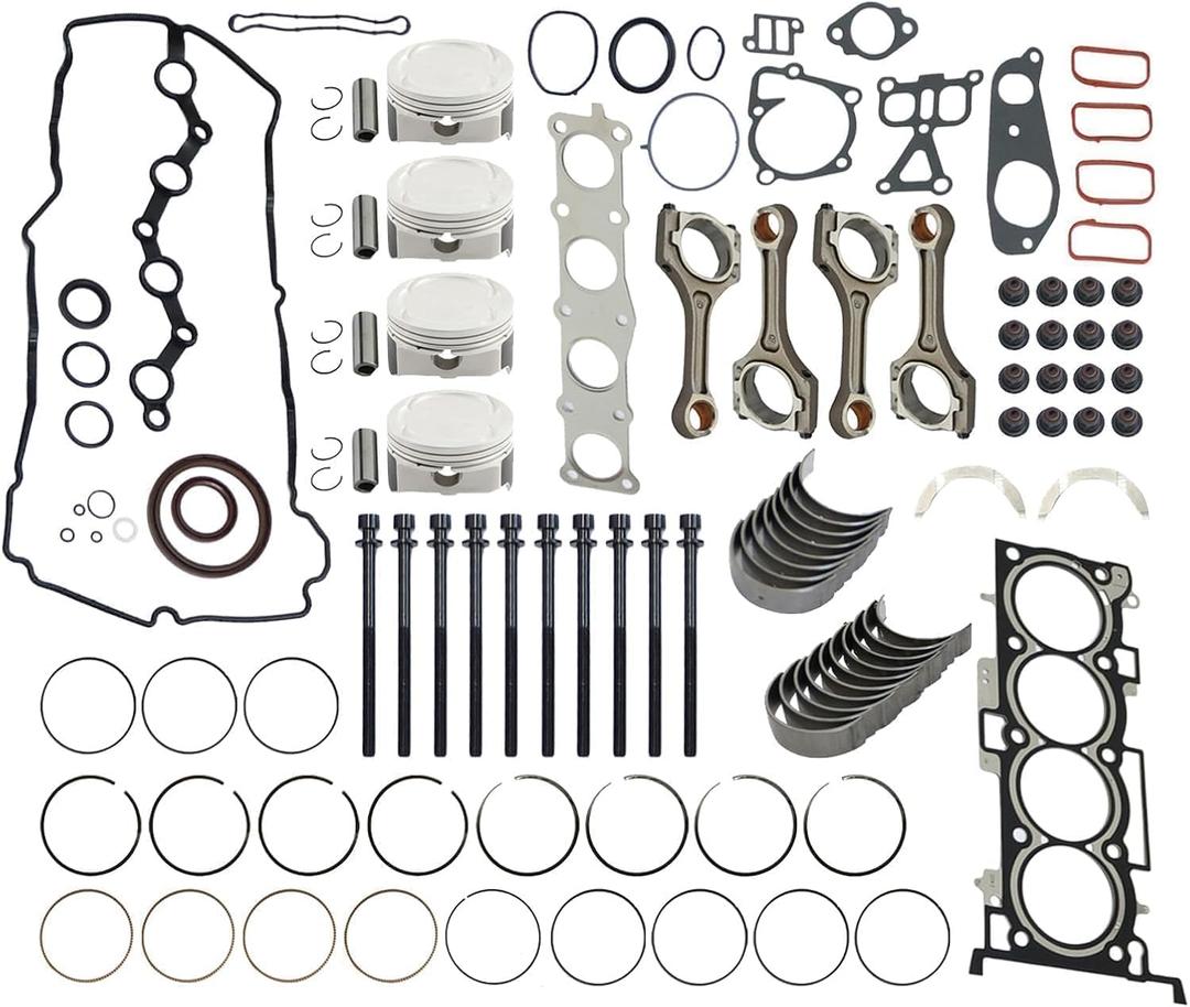 G4KE 2.4L Engine Rebuild Overhaul Kit w/Con Rods Compatible with Sonata Tucson Santa Fe Forte Optima 2008-2019