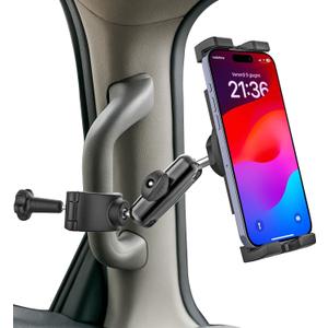 GDZN Car/Truck A Pillar Grab Handle Phone Mount, [Metal Arm] Grab Handle Phone Holder for Truck, Pickup, SUV, Van, Tractor, Forklift, for iPhone 17 Pro Max/16/15, Galaxy S25, Z Fold 7, 4.7-8" Phones