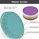 Silicone Trivet Mat Big Round Silicone Hot Pads and Trivets for Dishes and Pots, Countertops, Tables, Pot Holders, Spoon Rest Small Place Mats Set of 3 Color Purple
