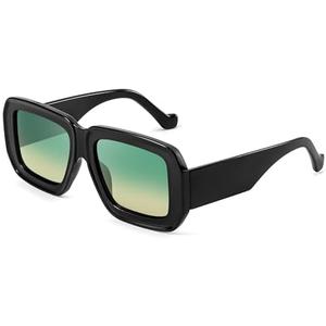 SODQW Trendy Square Sunglasses for Women Men, Designer Fashion Vintage Shades Retro Sun Glasses