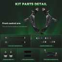 AUQDD 12Pcs Front End Suspension Kit Fit For 2010-2014 Su-baru Outback, 2 Lower Control Arm 2 Ball Joint 2 Sway Bar Link 4 Outer & Inner Tie Rod End (# 522-831 522-832 543-650 K750084 ES3712 K9513)