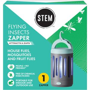 STEM Flying Insect Zapper, Indoor and Outdoor Electric Fly & Mosquito Trap, Includes Micro-USB Charging Cable and Brush for Cleaning