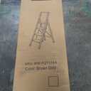 WOA WOA 4 Step Ladder, Ladders for Home, Anti-Slip Pedals, Aluminum Step Stool Foldable, Lightweight to Move, Ease of Storage, Reach 9ft for Closet Kitchen Library, Hold 300lbs - Gold