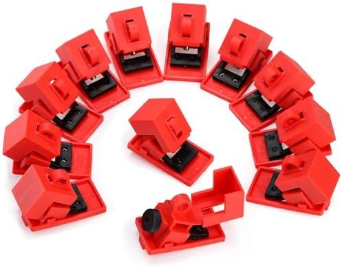WUWEOT 12 Pack Circuit Breaker Lockout Device, 120-277V Clamp-on Electrical Single Pole Breaker, Lockout Tagout Kit Lock Out Device for Less 16 mm Handle, OSHA Compliant