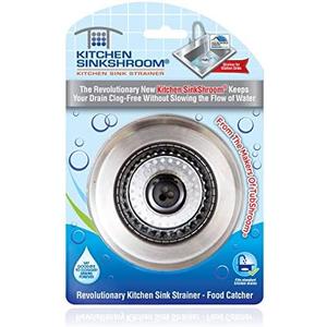 Kitchen Sinkshroom Revolutionary Clog-Free Stainless Steel Sink Strainer, Chrome Gray, 2 Packs