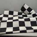 Lahome Black and White Checkered Rug for Living Room, 6x9 Modern Cotton Woven Rugs for Bedroom, Large Washable Low Pile Checkerboard Carpet for Kids Classroom